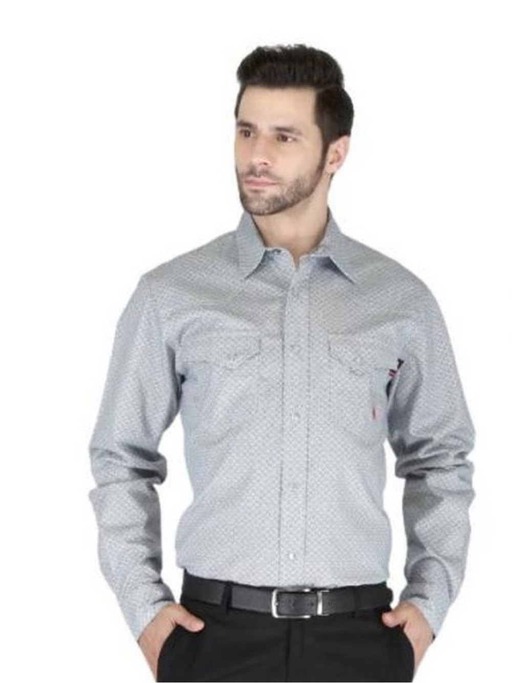 FORGE FR MEN'S DIAMOND PRINT SNAP FRONT GRAY SHIRT NWT SIZE S